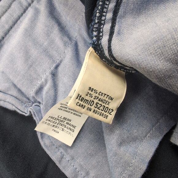 LL Bean Pants Womens 18 Blue Classic Fit Preppy Straight Chore Work Wear Crop - Picture 4 of 9